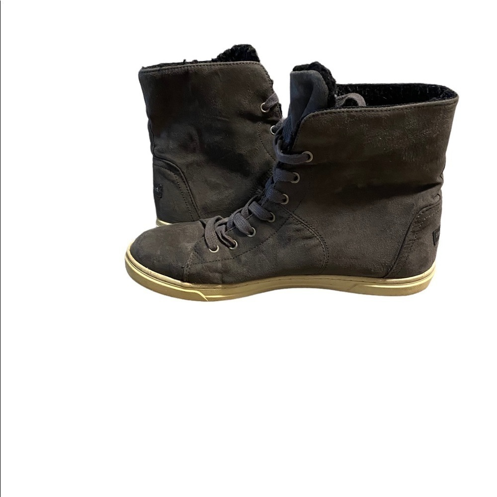 Indigo Rd Women's Gray Brown Faux Leather  High Top Boots Sneakers Size 9 M